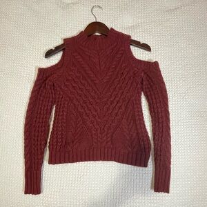 Cozy Knit Express Shoulder Cutout Sweater